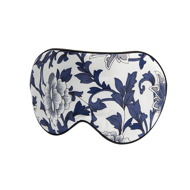Silk Sleeping Mask with Porcelain Pattern Eye Cover