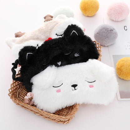 Cute Plush Animal Sleeping Mask for Girls and Women