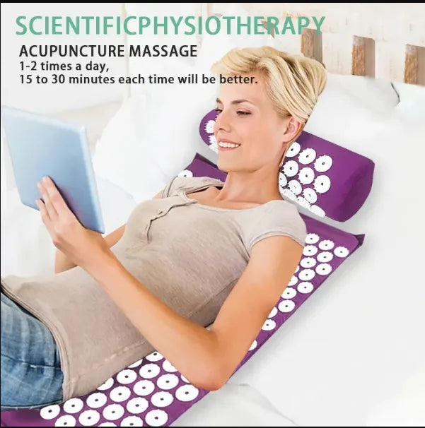 Yoga Acupressure Mat &amp; Pillow Set