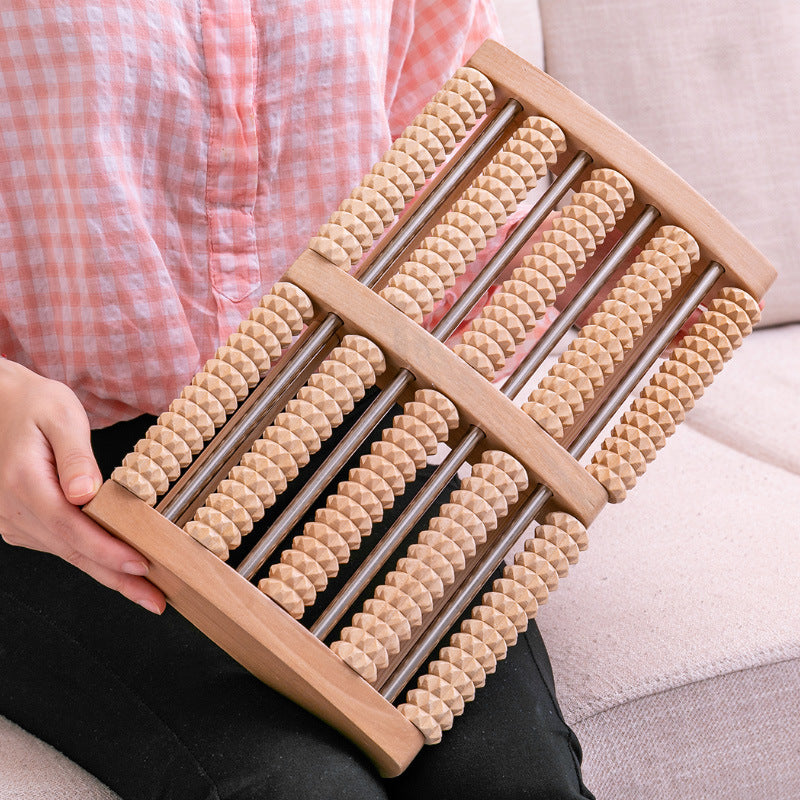 Wooden Large Roller Foot Massage Tool with Engraving