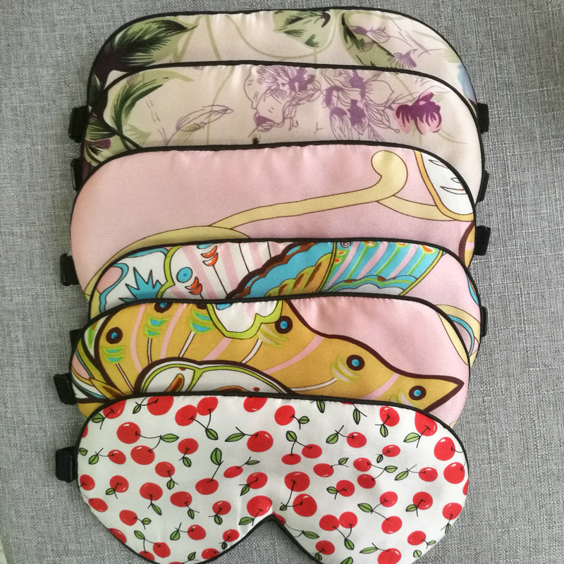 Silk Sleeping Mask with Porcelain Pattern Eye Cover