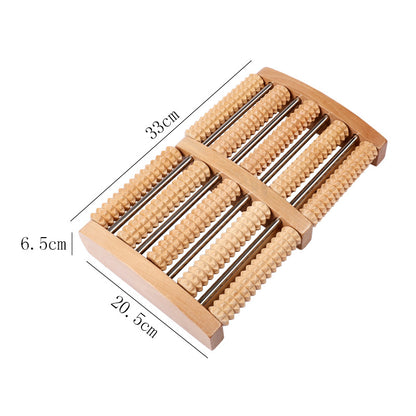 Wooden Large Roller Foot Massage Tool with Engraving