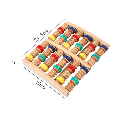 Wooden Large Roller Foot Massage Tool with Engraving