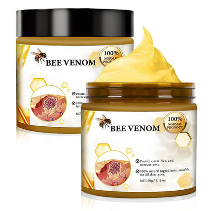 bee venom skin cream 2-pack featuring two jars with natural ingredients for skin care.