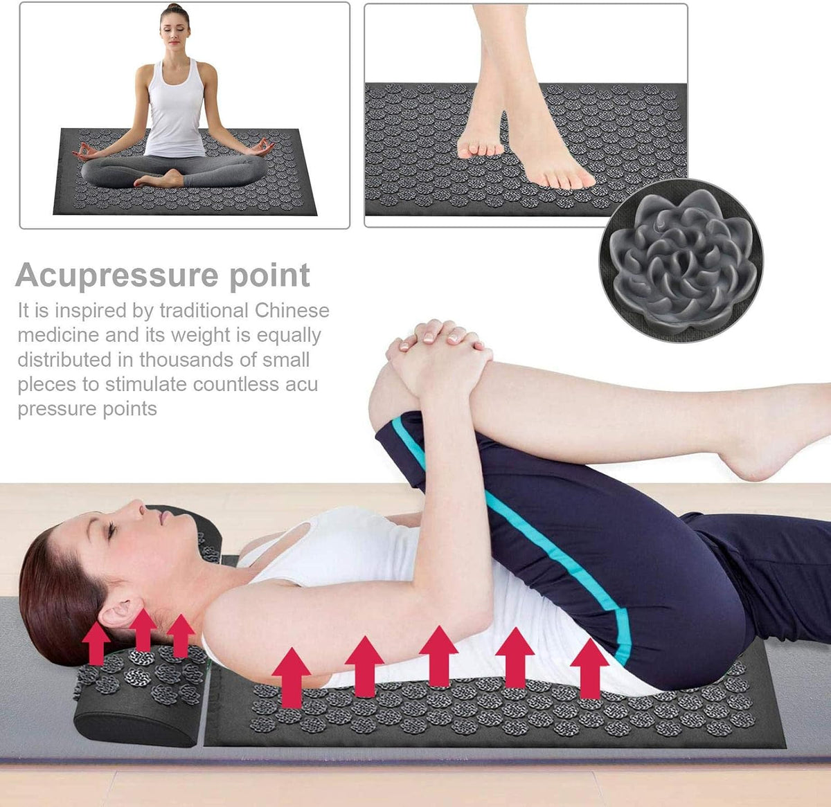 Acupressure Massage Mat and Pillow Set