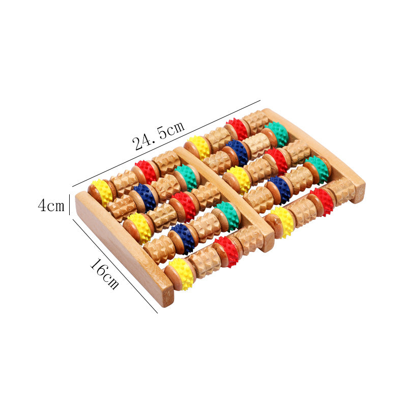 Wooden Large Roller Foot Massage Tool with Engraving