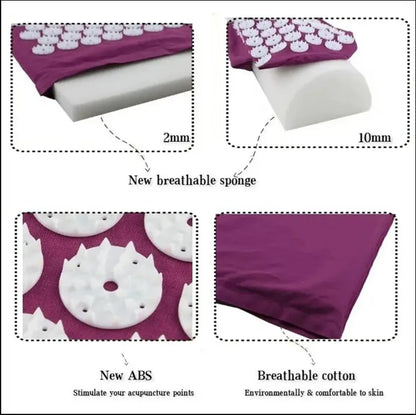 Yoga Acupressure Mat &amp; Pillow Set