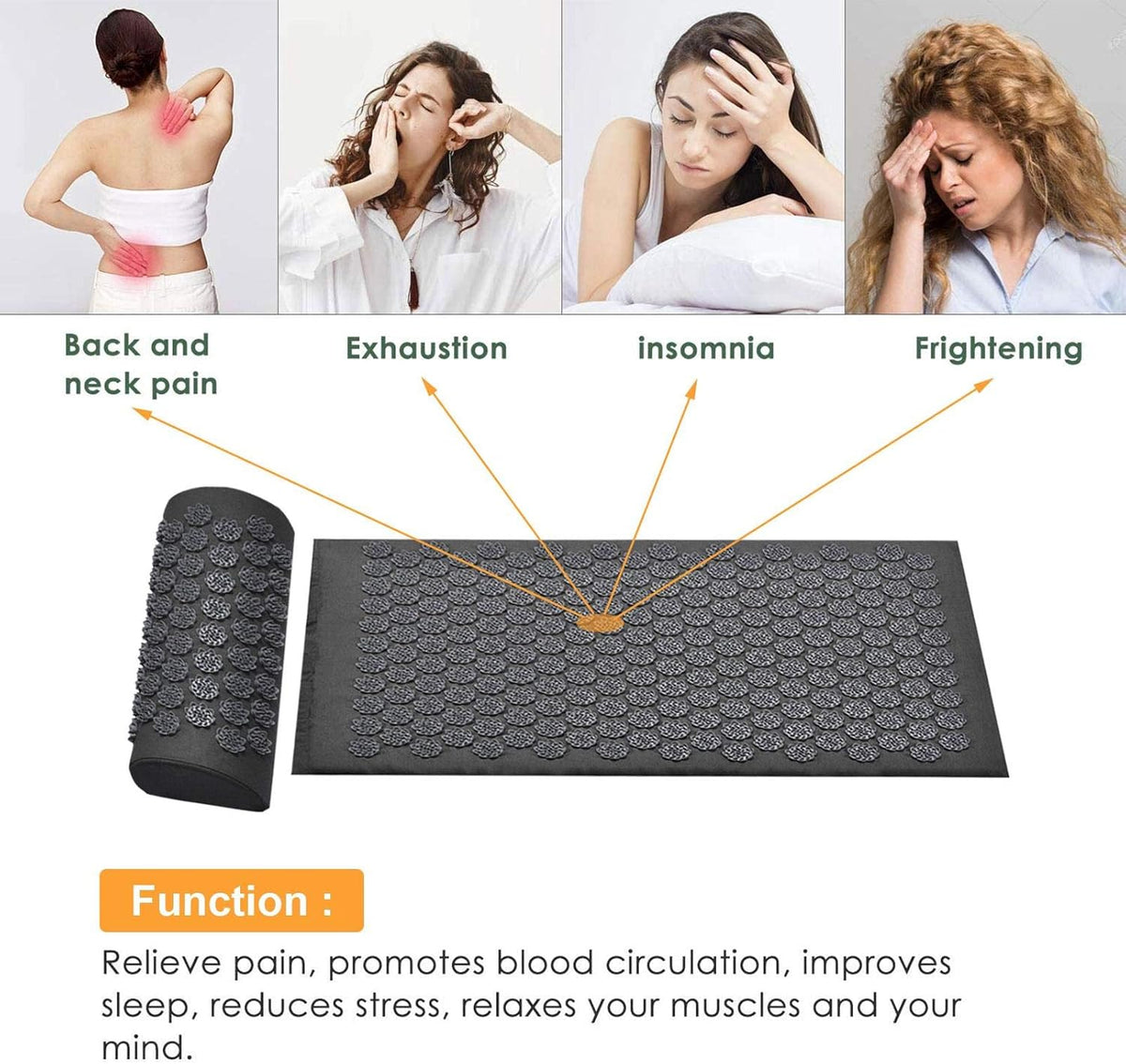 Acupressure Massage Mat and Pillow Set