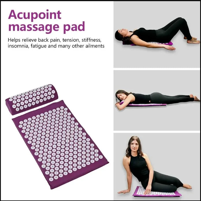 Yoga Acupressure Mat &amp; Pillow Set